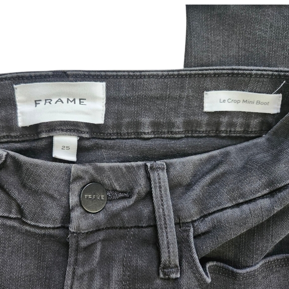FRAME Le Crop Mini Boot Jeans In Black Wash - Picture 6 of 6